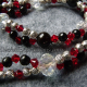 Red Black Silver Crystal Necklace Jewelry