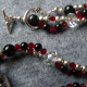 Red Black Silver Crystal Necklace Jewelry