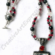 Creative Art Expressions Handmade Red Black Silver Crystal Necklace Jewelry