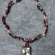 Red Black Silver Crystal Necklace Jewelry