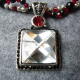 Red Black Silver Crystal Necklace Jewelry