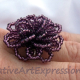 Creative Art Expressions Handmade Amethyst Seed Bead Flower Ring Jewelry Design