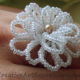 Creative Art Expressions Handmade White Seed Bead Flower Ring Jewelry Design