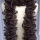Creative Art Expressions Hand Knitted Brown & Turquoise Glam Ruffle Scarf