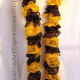 Creative Art Expressions Hand Knitted Black & Gold Ruffle Scarf