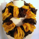 Creative Art Expressions Hand Knitted Black & Gold Ruffle Scarf