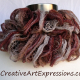 Creative Art Expressions Hand Knit Russet Ruffle Scarf