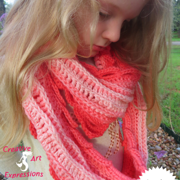 Sea Breeze Long Infinity Scarf in Sea Coral Youth 6-10