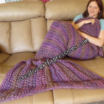 Purple Adult Teen Mermaid Blanket