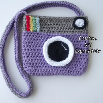 Purple & Gray Camera Purse
