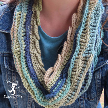 Sea Breeze Infinity Scarf in Mystic Sea