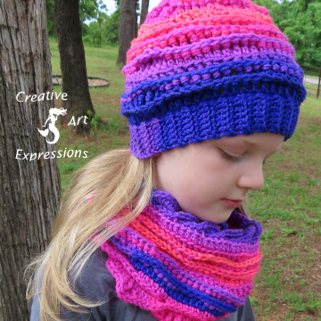 Sea Breeze Hat & Infinity Scarf in Flamingo Bay