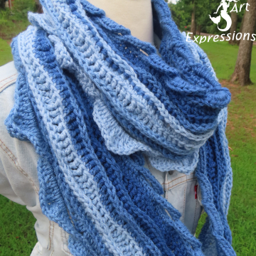 Sea Breeze Long Infinity Scarf in Sapphire Sea Adult Teen