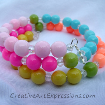 Creative Art Expressions Handmade Neon Multi Colored Bracelet