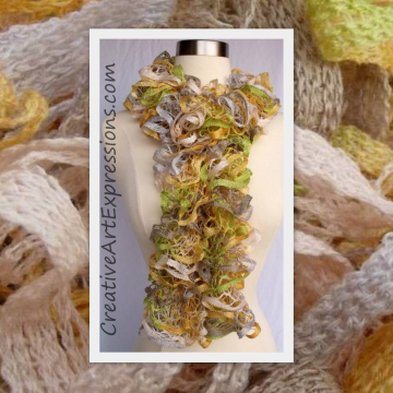 Hand Knitted April Showers Ruffle Scarf