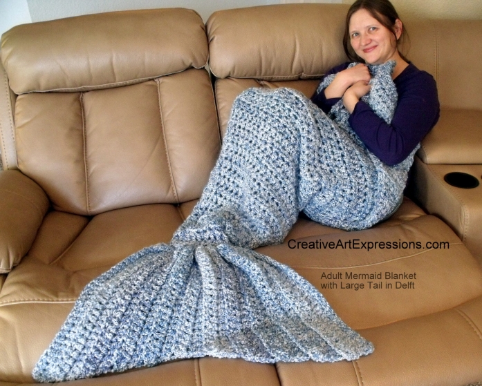 Mermaid Blanket Adult/Teen Large Fin in Delft Mermaid Blanket Adult/Teen Large Fin in Delft