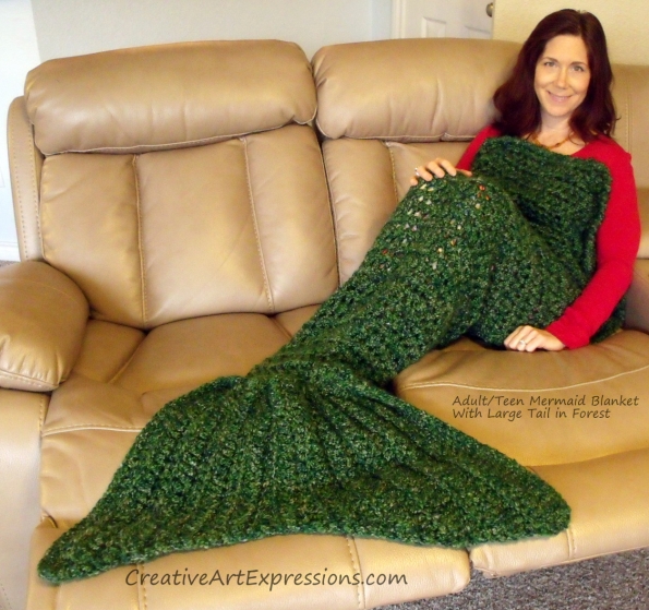 Mermaid Blanket Adult/Teen Large Fin in Forest Mermaid Blanket Adult/Teen Large Fin in Forest