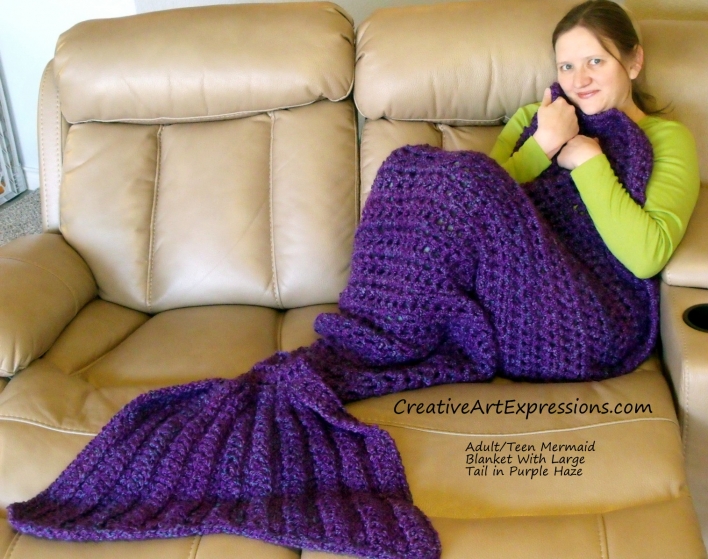 Mermaid Blanket Adult/Teen Large Fin in Purple Haze Mermaid Blanket Adult/Teen Large Fin in Purple Haze