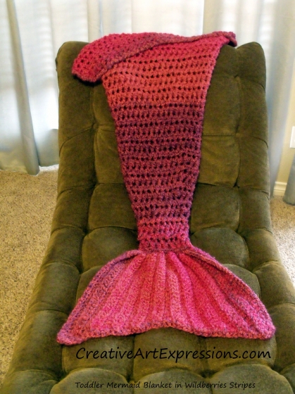 Mermaid Blanket Toddler/Preschool in Wildberries Stripes Mermaid Blanket Toddler/Preschool in Wildberries Stripes