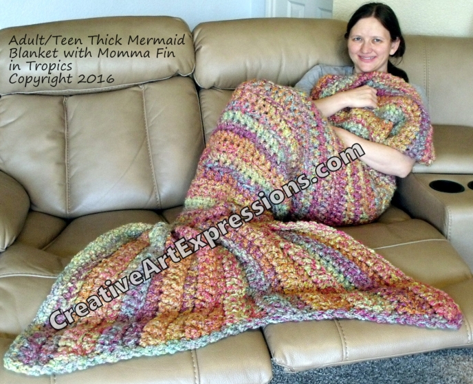 Thick Mermaid Blanket in Tropics