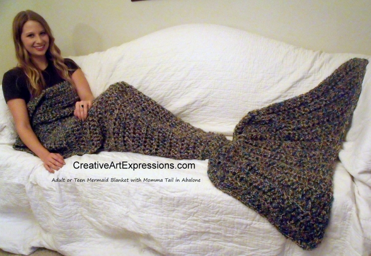 Mermaid Blanket Adult/Teen Momma Fin in Abalone