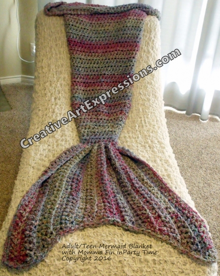 Mermaid Blanket Adult Teen Mama Fin in Party Time Mermaid Blanket Adult Teen Mama Fin in Party Time