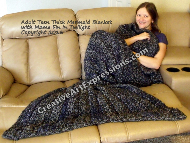 Thick Mermaid Blanket Mama Fin in Twilight