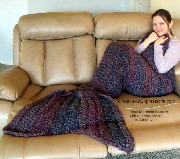 Mermaid Blanket Adult/Teen Momma Fin in Amethyst