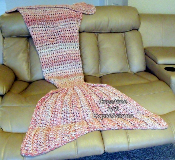 Pink & Peach Mermaid Blanket Adult Teen 