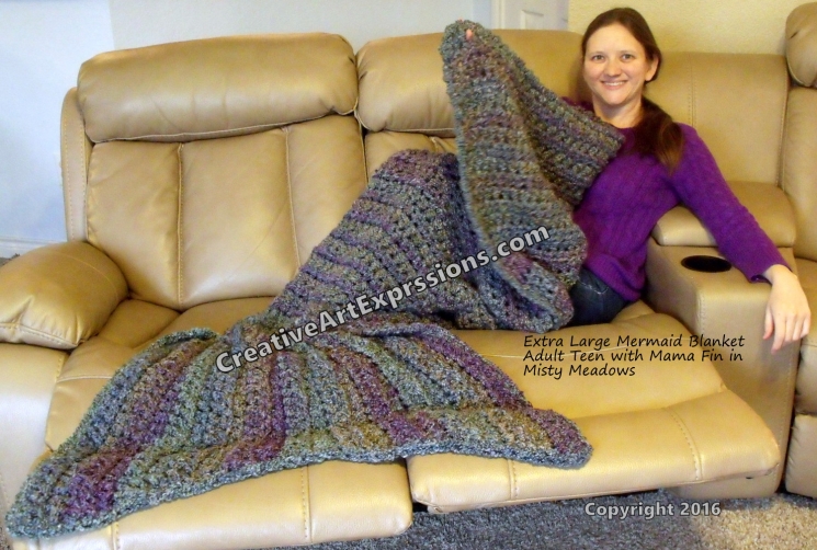 Extra Large or Plus Size Mermaid Blanket Adult Teen 