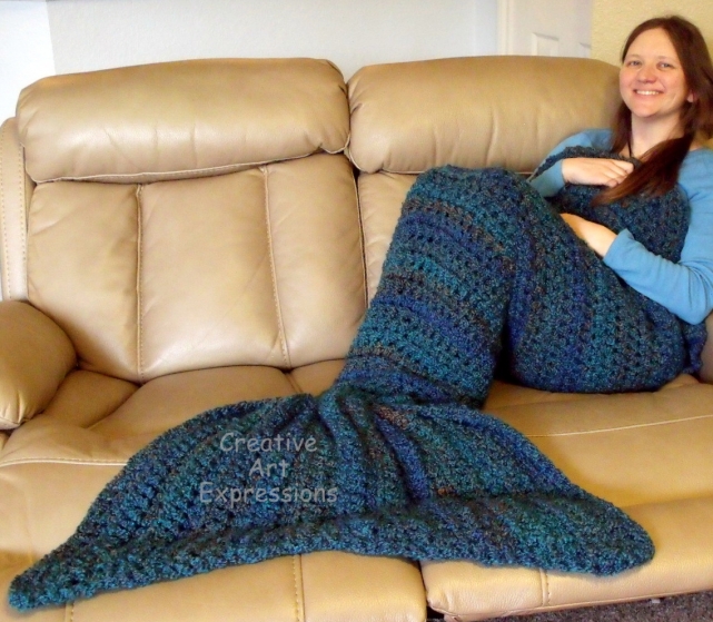 Blue Amazonia Mermaid Blanket Adult Teen Mama Fin