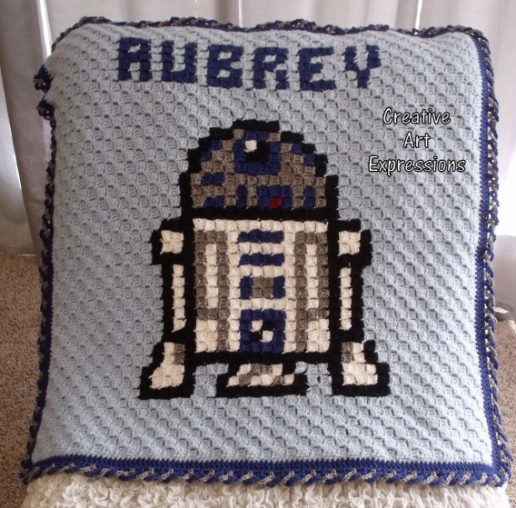 Blue Robot Corner to Corner Graphgan Blanket