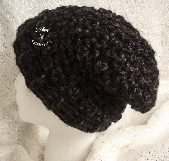 Chunky Slouchy Fleece Lined Hat in Blackstone Chunky Slouchy Fleece Lined Hat in Blackstone