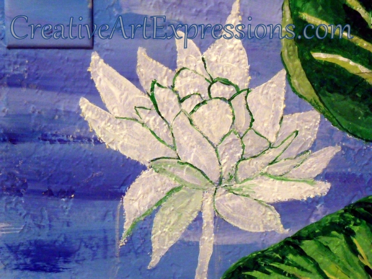  Water lily prepped for final painting.