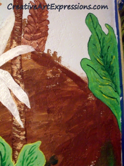Large leaf to the right added and 2 tree stumps added. Large leaf to the right added and 2 tree stumps added.