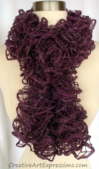 Regal Purple Ruffle Scarf