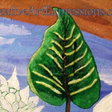 Creative Art Expressions Hand Painted Leaf On Rainforest Mural. 8-22-2011 dscf3199-001.jpg