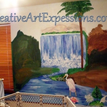 Creative Art Expressions Hand Painted Rainforest Mural In Progress. 8-22-2011 dscf3202-001.jpg