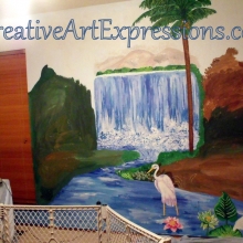 Creative Art Expressions Hand Painted On Rainforest Mural In Progress. 8-23-2011 dscf3215-001.jpg
