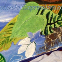 Creative Art Expressions Hand Painted Leaf Cluster On Rainforest Mural. 8-24-2011 dscf3226-001.jpg