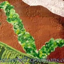 Creative Art Expressions Hand Painted Plant On Rainforest Mural in Progress 6-7-2012 dscf6395-001.jpg