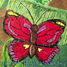 Creative Art Expressions Hand Painted Butterfly On Rainforest Mural in Progress 6-7-2012 dscf6403-001.jpg