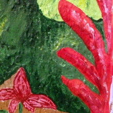 Creative Art Expressions Hand Painted Rainforest Mural. The red plant to the far right was added today. 8-18-12 dscf7157-001.jpg