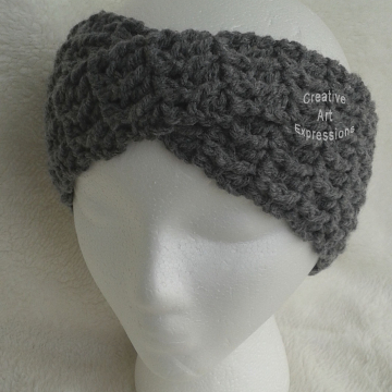 Gray Twisted Headband