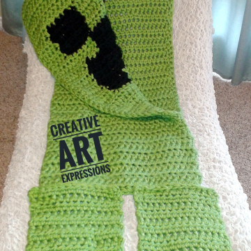 MOB Gamer Blanket, Child Blanket Thick, Crocheted MOB Blanket, Lime Green, Gamer Blanket, Ready To Ship