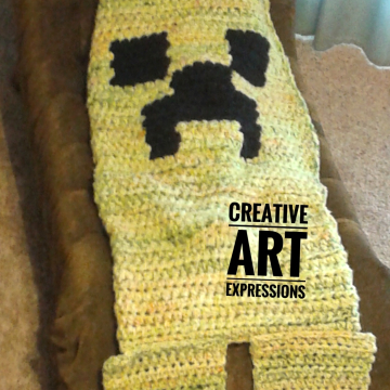 MOB Gamer Blanket, Child Blanket Thick, Crocheted MOB Blanket, Yellow, Lime Green, Orange Gamer Blanket, Ready To Ship, Luxuriously Soft