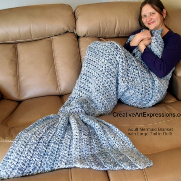 Mermaid Blanket Adult/Teen Large Fin in Delft