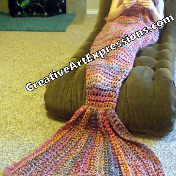 Mermaid Blanket Adult/Teen Momma Fin in Coral Reef