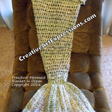 Mermaid Blanket Preschool/Toddler in Ocean