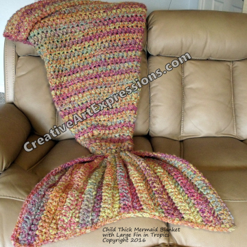 Child Thick Mermaid Blanket in Tropics